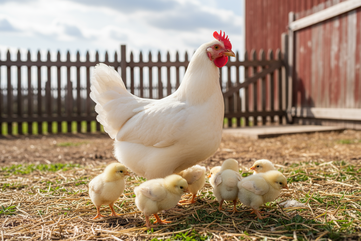 CALIFORNIA WHITE CHICKEN AND CHICKS